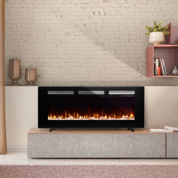 Sierra 48″ – liniowy kominek elektryczny z efektem Multi-flame i aplikacją Tuya Smart